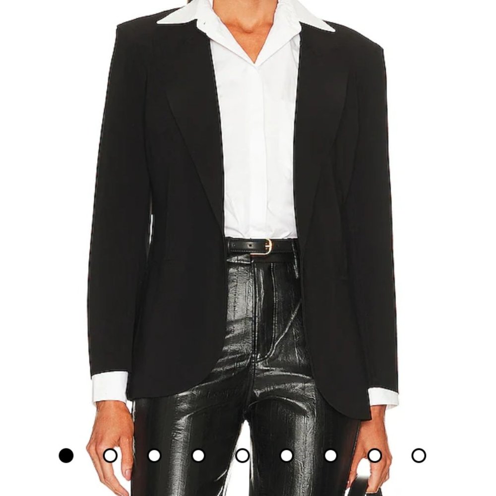 BLACK SINGLE BREASTED STRAIGHT FIT JACKET